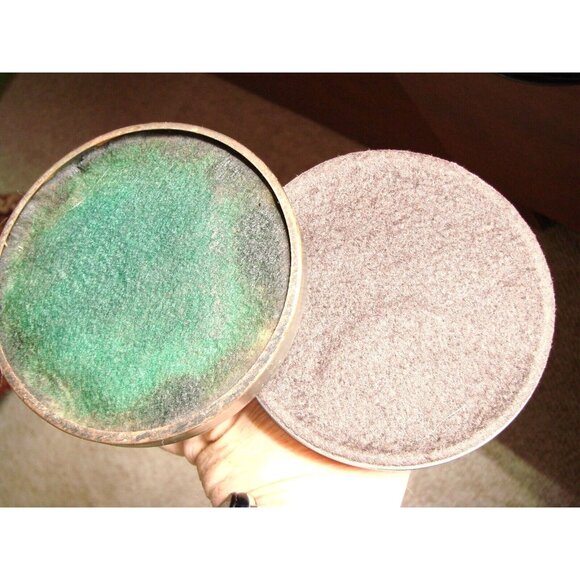 Set 2 Wooden Metal Candle Holders w/ Thousand Eye Hobnail Votives Amber Vintage - Picture 12 of 12